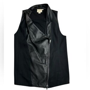 Pure DKNY Donna Karan New York Lambskin Leather Vest Size Small Zip Up